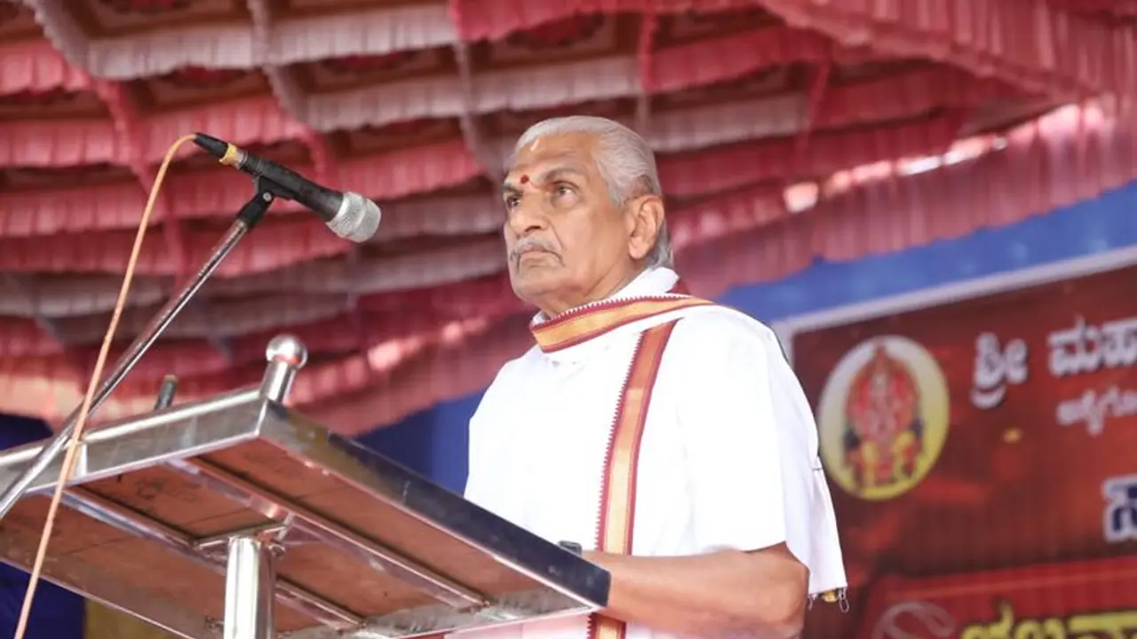 ಅವ್ರು ಹಿಬಾಜ್ ಧರಿಸಿದ್ರೆ ನಾವು ಕೇಸರಿ ಶಾಲು ಧರಿಸುತ್ತೇವೆ: ಕಲ್ಲಡ್ಕ ಪ್ರಭಾಕರ್ ಭಟ್ ಸವಾಲು