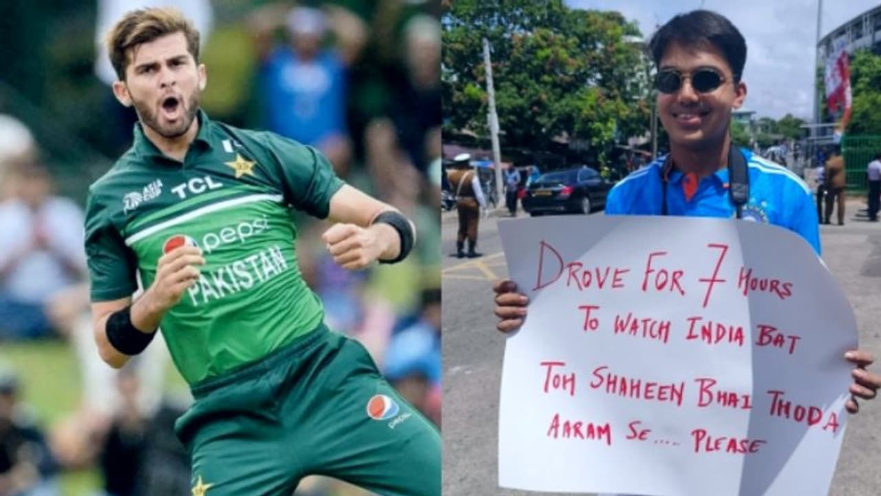 Pakistan vs India:இந்தியா பேட்டிங்கிற்காக 7 மணி நேரம் டிராவல்; பாத்து மெதுவா.; ஷாஹீன் அஃப்ரிடியை கேட்ட ரசிகர்! Pakistan vs India:இந்தியா பேட்டிங்கிற்காக 7 மணி நேரம் டிராவல்; பாத்து மெதுவா.; ஷாஹீன் அஃப்ரிடியை கேட்ட ரசிகர்!