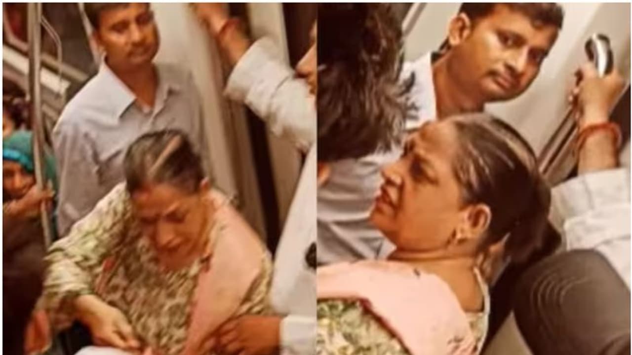 മെട്രോയിൽ യുവതിയുടെയും യുവാവിന്റെയും സ്നേഹപ്രകടനം, നിയന്ത്രണംവിട്ട് പൊട്ടിത്തെറിച്ച് യാത്രക്കാരി വീഡിയോ