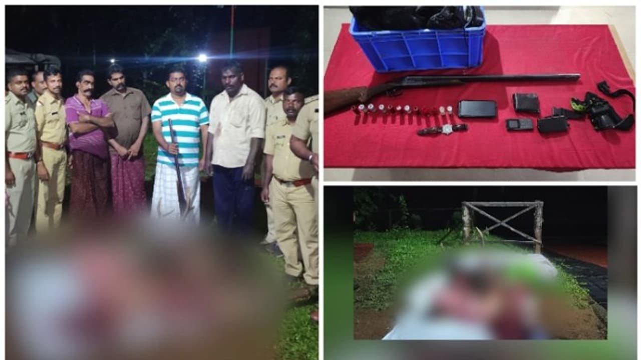 ഇടുക്കിയിൽ നാലംഗ മൃഗവേട്ട സംഘം പിടിയിയിൽ; 100 കിലോ മ്ലാവിറച്ചിയും വേട്ടക്ക് ഉപയോഗിച്ച വസ്തുക്കളും കണ്ടെത്തി ഇടുക്കിയിൽ നാലംഗ മൃഗവേട്ട സംഘം പിടിയിയിൽ; 100 കിലോ മ്ലാവിറച്ചിയും വേട്ടക്ക് ഉപയോഗിച്ച വസ്തുക്കളും കണ്ടെത്തി