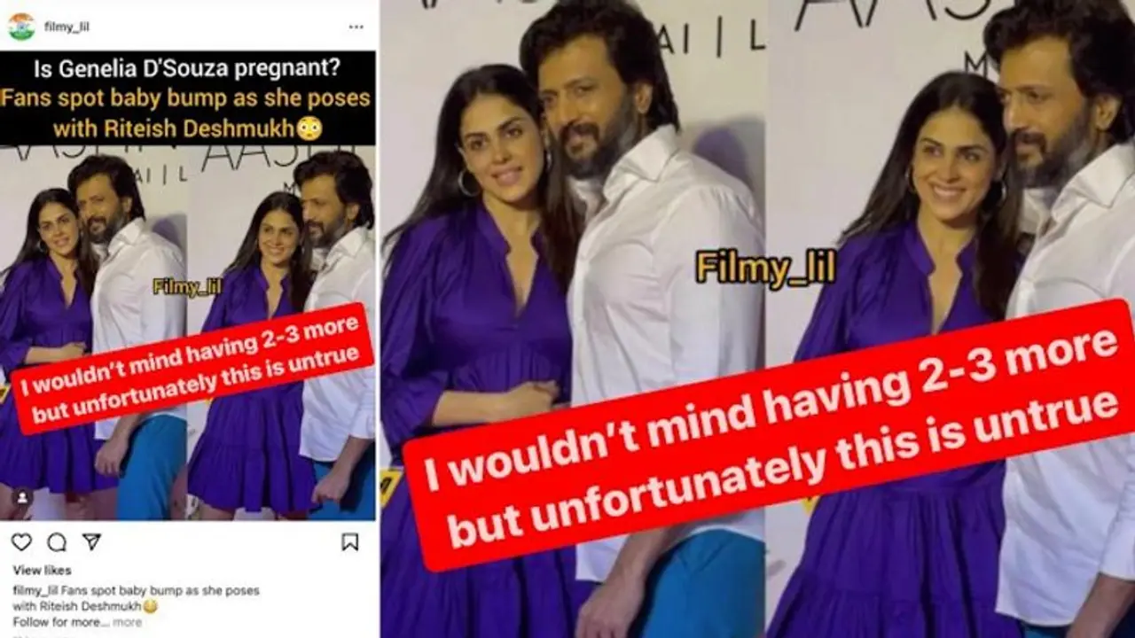 Is Genelia Deshmukh pregnant? Here's what Riteish Deshmukh has to say Is Genelia Deshmukh pregnant? Here's what Riteish Deshmukh has to say