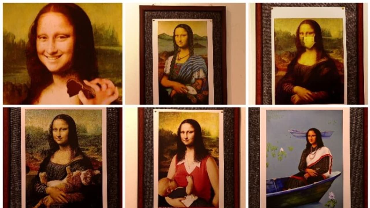 ചിരിക്കുന്ന, ചിന്തിക്കുന്ന, മാസ്കണിഞ്ഞ, മുടി പിന്നിയിട്ട, മൊണാലിസയെ കണ്ടിട്ടുണ്ടോ? ഇല്ലെങ്കിൽ ഇവിടെയുണ്ട്! ചിരിക്കുന്ന, ചിന്തിക്കുന്ന, മാസ്കണിഞ്ഞ, മുടി പിന്നിയിട്ട, മൊണാലിസയെ കണ്ടിട്ടുണ്ടോ? ഇല്ലെങ്കിൽ ഇവിടെയുണ്ട്!