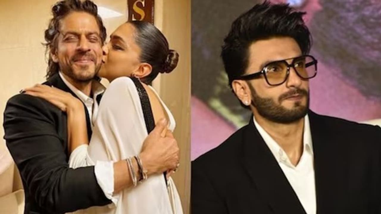 Ranveer Singh's reaction to Deepika Padukone kissing Shah Rukh Khan on cheeks is heartwarming