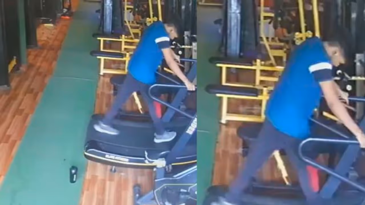 ಟ್ರೆಡ್‌ಮಿಲ್‌ನಲ್ಲಿ ಓಡುತ್ತಿದ್ದ ವ್ಯಕ್ತಿ ಹಾರ್ಟ್‌ಅಟ್ಯಾಕ್‌ನಿಂದ ಸಾವು, ಹೃದಯ ವಿದ್ರಾವಕ ಕ್ಷಣ ಸಿಸಿಟಿವಿಯಲ್ಲಿ ಸೆರೆ