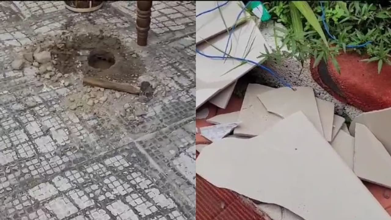 ഭക്ഷണം കഴിക്കുന്നതിനിടെ ഉഗ്ര ശബ്ദം, വീട്ടുകാർ ഞെട്ടി; നെയ്യാറ്റിൻകരയിൽ വീടിനുള്ളിലെ ടൈലുകൾ പൊട്ടിത്തെറിച്ചു ഭക്ഷണം കഴിക്കുന്നതിനിടെ ഉഗ്ര ശബ്ദം, വീട്ടുകാർ ഞെട്ടി; നെയ്യാറ്റിൻകരയിൽ വീടിനുള്ളിലെ ടൈലുകൾ പൊട്ടിത്തെറിച്ചു