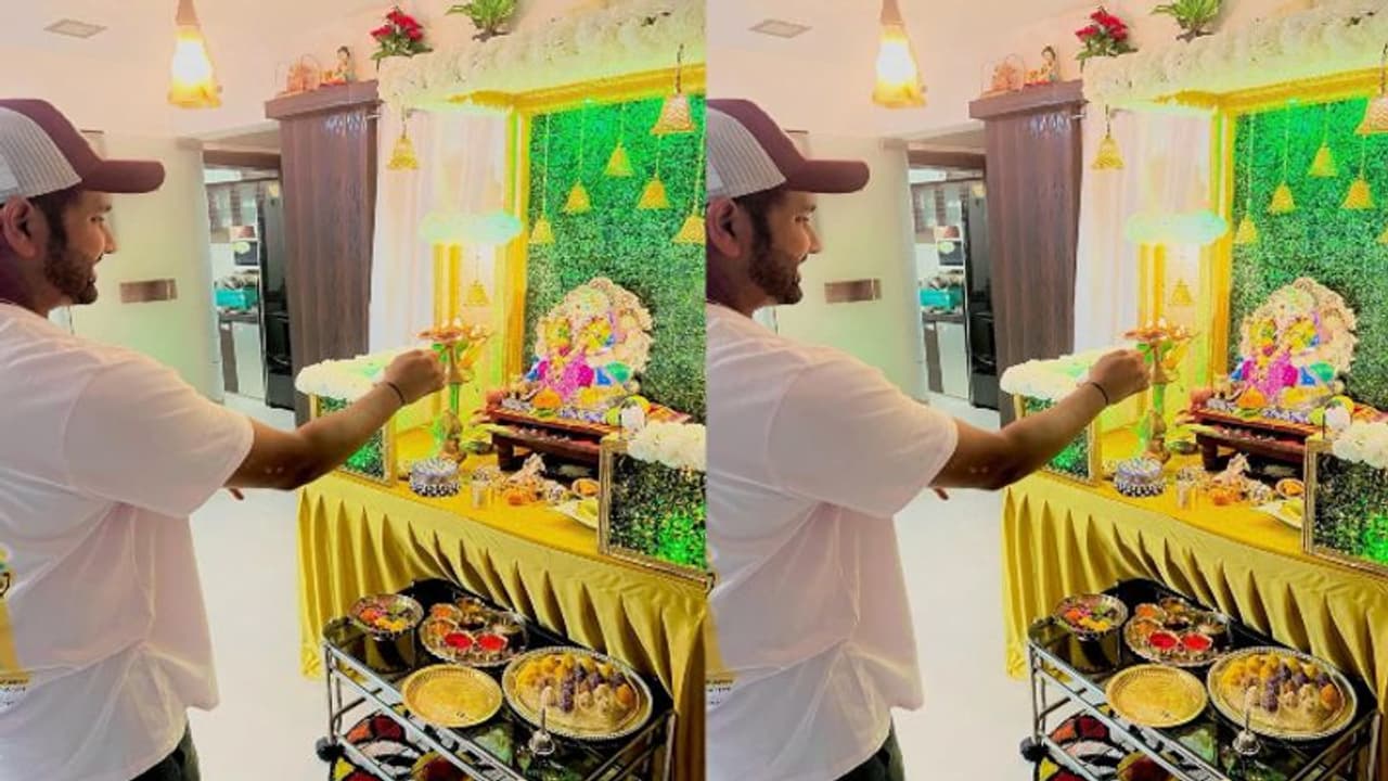 பேட் பிடித்த கையில் விநாயகருக்கு தீபாராதனை காட்டிய ரோகித் சர்மா; விநாயகர் சதுர்த்தி கொண்டாடிய கிரிக்கெட்டர்கள் பேட் பிடித்த கையில் விநாயகருக்கு தீபாராதனை காட்டிய ரோகித் சர்மா; விநாயகர் சதுர்த்தி கொண்டாடிய கிரிக்கெட்டர்கள்