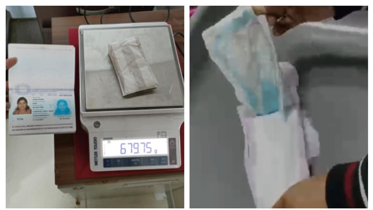 സാനിറ്ററി പാഡിനകത്ത് സ്വർണം ഒളിപ്പിച്ച് കടത്താൻ ശ്രമം; യുവതി പിടിയിൽ സാനിറ്ററി പാഡിനകത്ത് സ്വർണം ഒളിപ്പിച്ച് കടത്താൻ ശ്രമം; യുവതി പിടിയിൽ