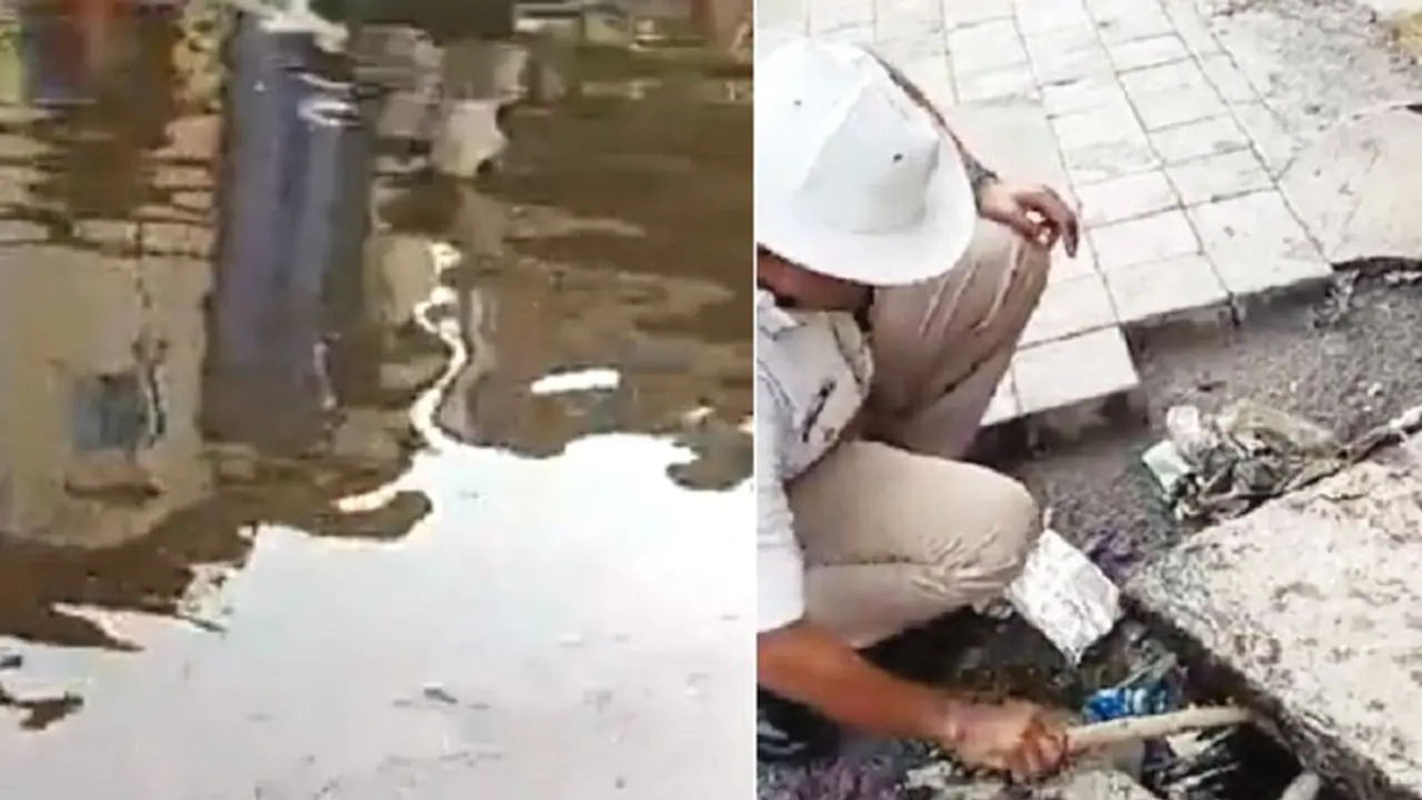 ಚರಂಡಿ ಸ್ವಚ್ಛಗೊಳಿಸಿದ ಟ್ರಾಫಿಕ್‌ ಪೊಲೀಸ್‌: ಸಾಮಾಜಿಕ ಜಾಲತಾಣದಲ್ಲಿ ಮೆಚ್ಚುಗೆ