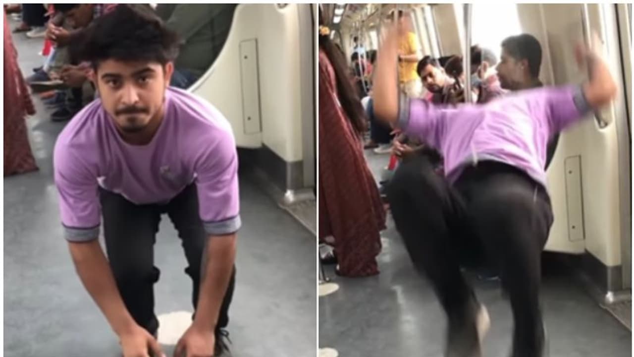 മെട്രോയ്ക്കുള്ളിൽ കിടിലൻ റീൽസ് എടുക്കാൻ യുവാവിന്റെ ശ്രമം; വേദന കൊണ്ട് പുളഞ്ഞു, വീഡിയോ വൈറൽ മെട്രോയ്ക്കുള്ളിൽ കിടിലൻ റീൽസ് എടുക്കാൻ യുവാവിന്റെ ശ്രമം; വേദന കൊണ്ട് പുളഞ്ഞു, വീഡിയോ വൈറൽ