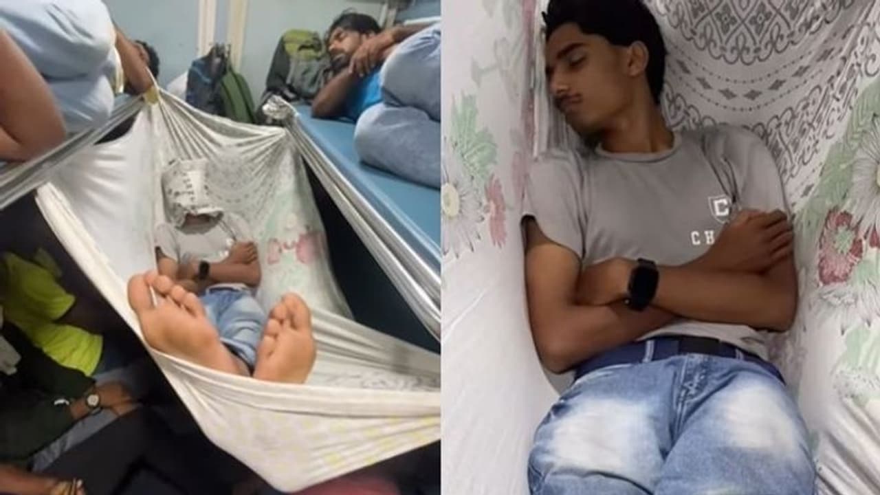 ರೈಲಲ್ಲೂ ಜೋಲಿ ಕಟ್ಟಿ ನಿದ್ದೆಗೆ ಜಾರಿದ ದೊಡ್ಡ ಪಾಪುವಿನ ವೀಡಿಯೋ ಸಖತ್ ವೈರಲ್‌