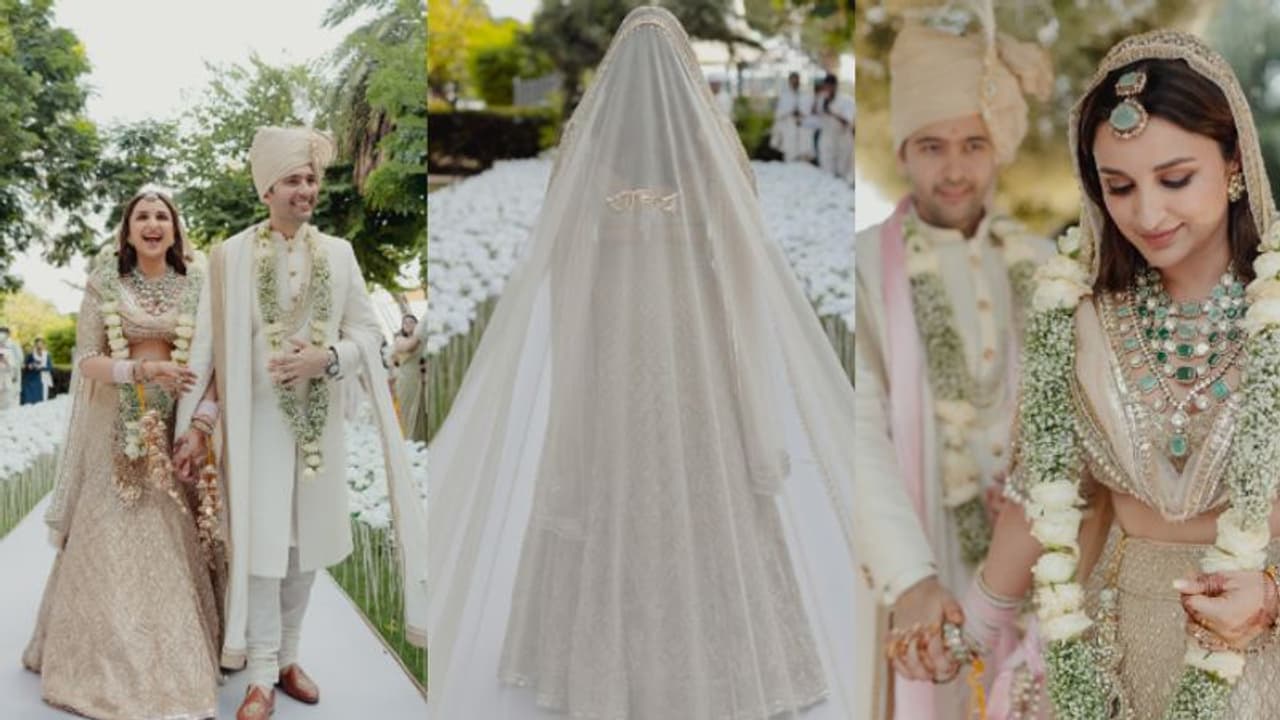 ദുപ്പട്ടയിൽ ഒളിപ്പിച്ച് പേര്, ഐവറി നിറത്തിലുള്ള ലെഹങ്കയില് തിളങ്ങി പരിനീതി ചോപ്ര; ചിത്രങ്ങള് വൈറല് ദുപ്പട്ടയിൽ ഒളിപ്പിച്ച് പേര്, ഐവറി നിറത്തിലുള്ള ലെഹങ്കയില് തിളങ്ങി പരിനീതി ചോപ്ര; ചിത്രങ്ങള് വൈറല്