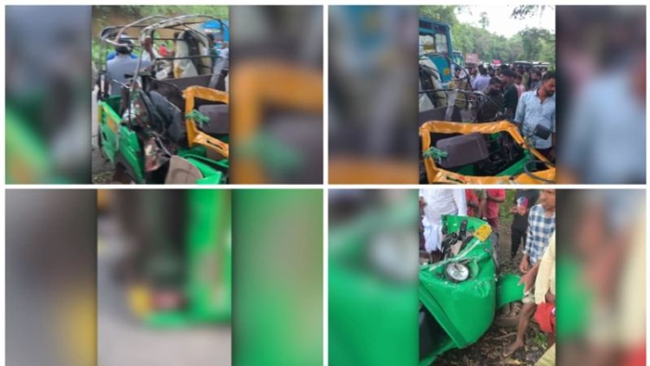സ്കൂൾ ബസും ഓട്ടോറിക്ഷയും കൂട്ടിയിടിച്ച് അപകടം; നിശ്ശേഷം തകര്ന്ന് ഓട്ടോ, 5 പേർ മരിച്ചു സ്കൂൾ ബസും ഓട്ടോറിക്ഷയും കൂട്ടിയിടിച്ച് അപകടം; നിശ്ശേഷം തകര്ന്ന് ഓട്ടോ, 5 പേർ മരിച്ചു