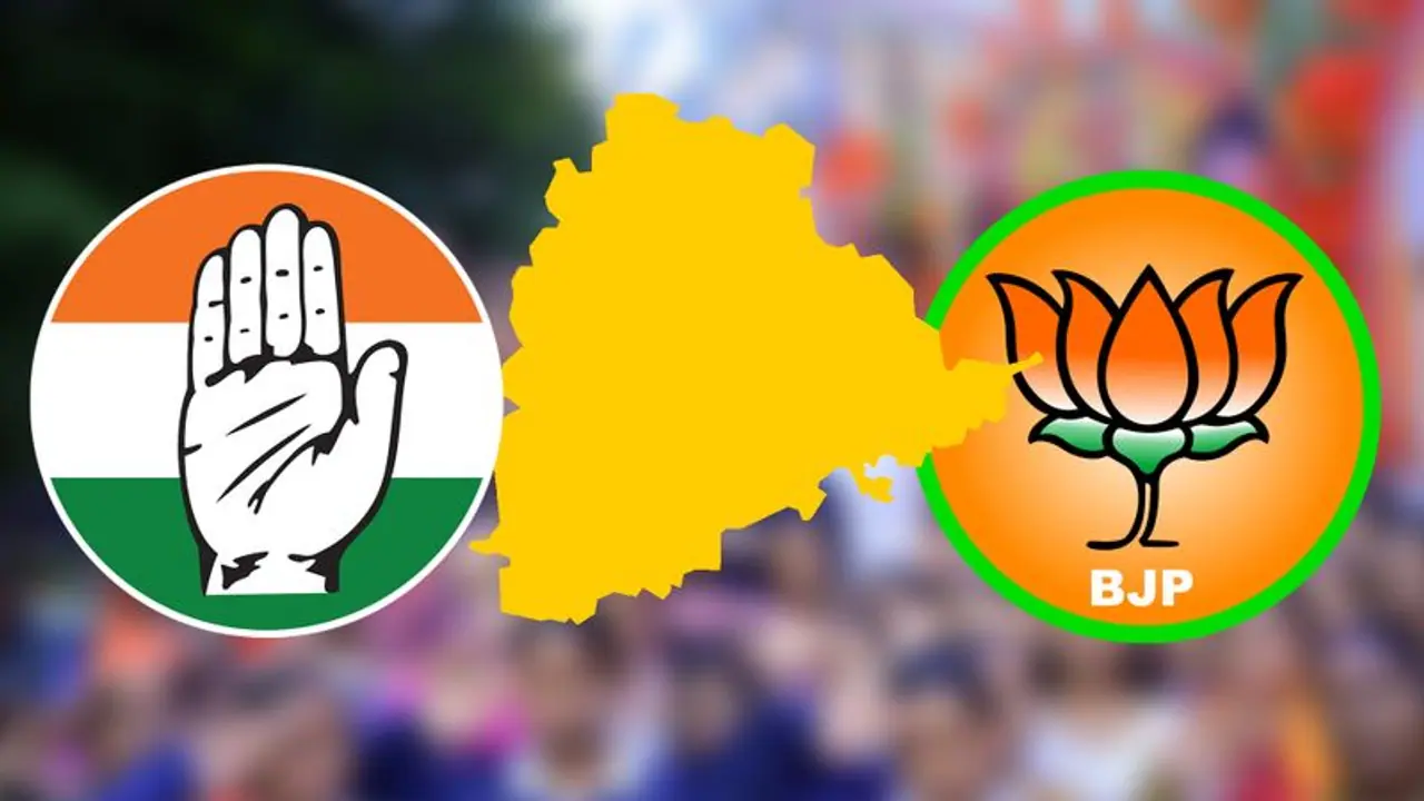 Telangana Exit Polls 2023 Jan Ki Baat : కాంగ్రెస్కు అత్యధిక స్థానాలు.. కానీ కింగ్మేకర్గా బీజేపీ Telangana Exit Polls 2023 Jan Ki Baat : కాంగ్రెస్కు అత్యధిక స్థానాలు.. కానీ కింగ్మేకర్గా బీజేపీ