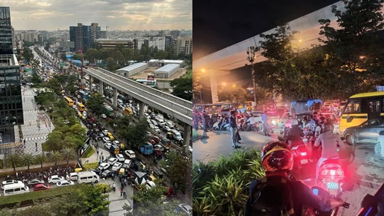 Bengaluru traffic: ರಿಂಗ್ ರೋಡ್ನಲ್ಲಿ ಭಾರೀ ಸಂಚಾರ ದಟ್ಟಣೆ, ಐಟಿ ಕಚೇರಿಗಳಿಗೆ ಪೊಲೀಸರ ವಿಶೇಷ ಮನವಿ! Bengaluru traffic: ರಿಂಗ್ ರೋಡ್ನಲ್ಲಿ ಭಾರೀ ಸಂಚಾರ ದಟ್ಟಣೆ, ಐಟಿ ಕಚೇರಿಗಳಿಗೆ ಪೊಲೀಸರ ವಿಶೇಷ ಮನವಿ!
