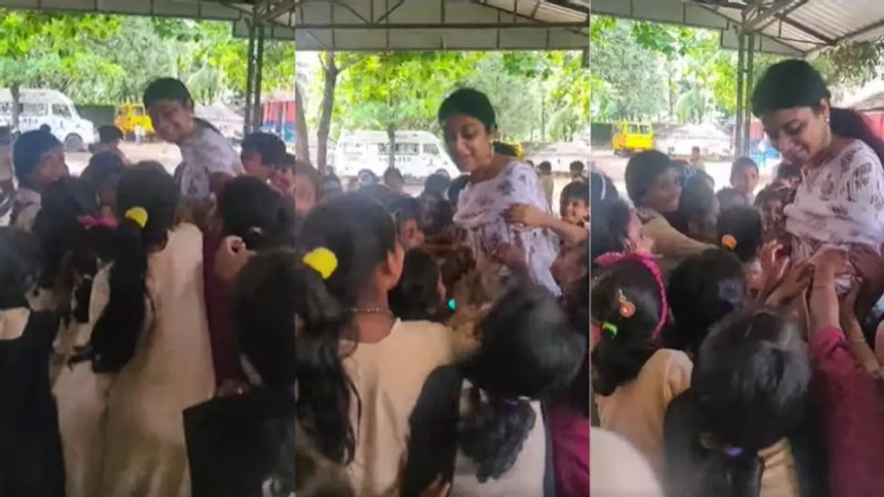 'വാ ടീച്ചറേ, ക്ലാസിലേക്ക് വാ', സ്ഥലം മാറിപ്പോയ അധ്യാപികയെ പിടിച്ച് വലിച്ച് കുട്ടികൾ, വികാരനിർഭരം ഈ കൂടിക്കാഴ്ച