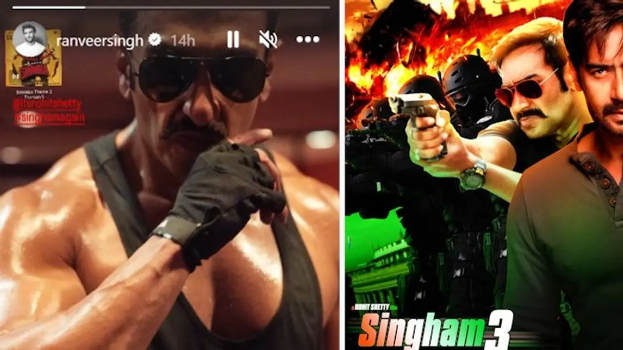 Singham Again: Ranveer Singh shares BTS of Rohit Shetty- Ajay Devgn cop film; seen in Simmba mode