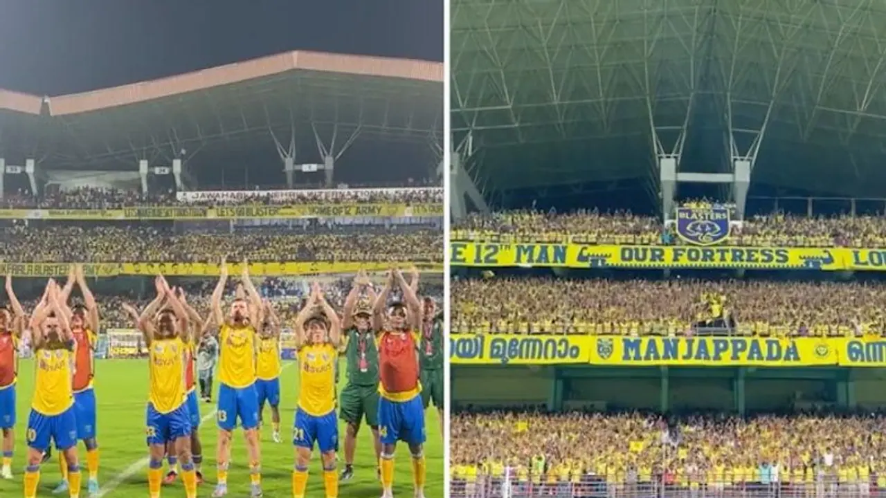 ISL 2023 24: Kerala Blasters' players join fans in unique celebration after win over Jamshedpur FC WATCH ISL 2023 24: Kerala Blasters' players join fans in unique celebration after win over Jamshedpur FC WATCH