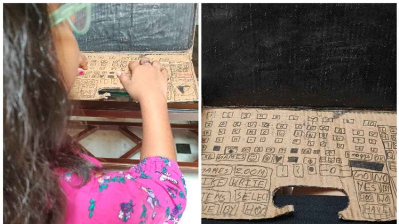 ചോദിച്ചപ്പോള്‍ ലാപ്ടോപ്പ് കൊടുത്തില്ല, പെണ്‍കുട്ടി സ്വന്തമായി നിര്‍മ്മിച്ച 'ലാപ്ടോപ്പി'ന്‍റെ ചിത്രങ്ങള്‍ വൈറൽ