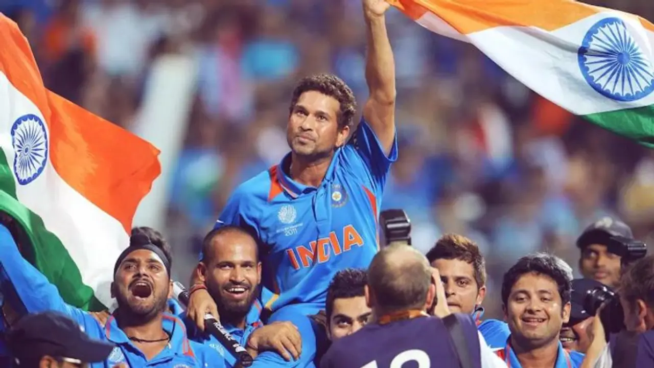 உலகக் கோப்பை டிராபியுடன் வரும் சச்சின்: கிரிக்கெட் உலகக் கோப்பை 2023க்கான பிராண்ட் அம்பாஸிடராக நியமனம்! உலகக் கோப்பை டிராபியுடன் வரும் சச்சின்: கிரிக்கெட் உலகக் கோப்பை 2023க்கான பிராண்ட் அம்பாஸிடராக நியமனம்!