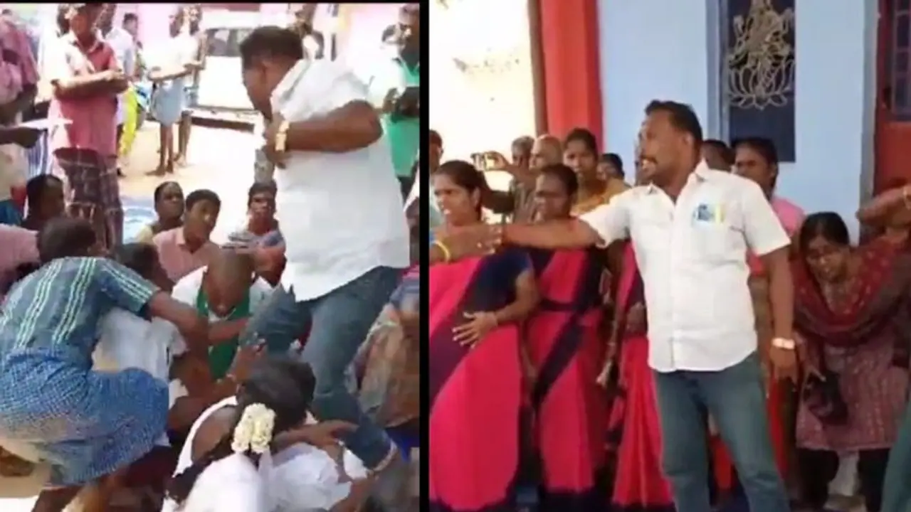 நீ எப்படி டா கேள்வி கேட்ப? விஜயகாந்த் ஸ்டைலில் விவசாயியை பாய்ந்து வந்து தாக்கிய ஊராட்சி செயலாளர்