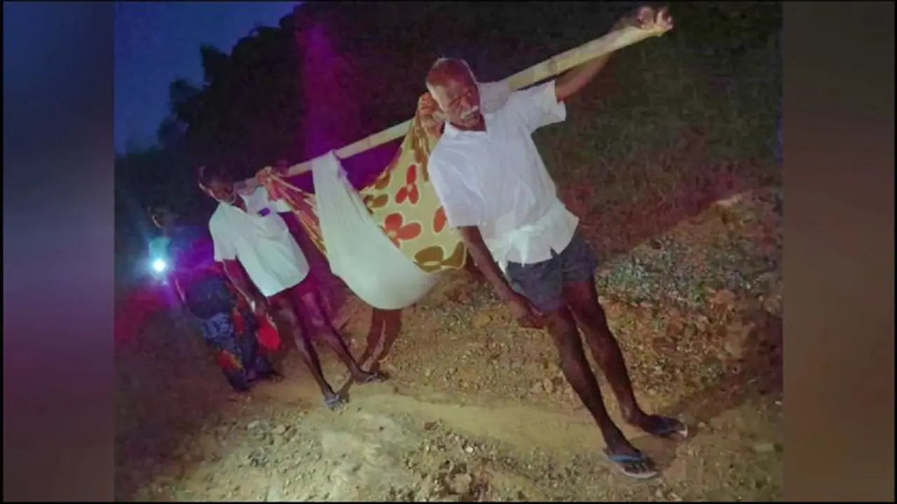 சாலை வசதி இல்லாததால் கர்ப்பிணியை 7 கி.மீ. டோலி கட்டி தூக்கி சென்ற மலை கிராம மக்கள் சாலை வசதி இல்லாததால் கர்ப்பிணியை 7 கி.மீ. டோலி கட்டி தூக்கி சென்ற மலை கிராம மக்கள்