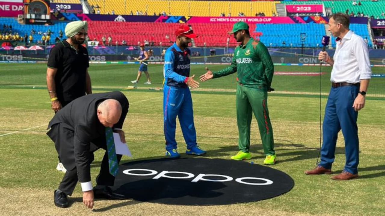 BAN vs AFG: உலகக் கோப்பை 3ஆவது லீக் போட்டி: டாஸ் வென்ற வங்கதேச அணி பவுலிங் தேர்வு! BAN vs AFG: உலகக் கோப்பை 3ஆவது லீக் போட்டி: டாஸ் வென்ற வங்கதேச அணி பவுலிங் தேர்வு!