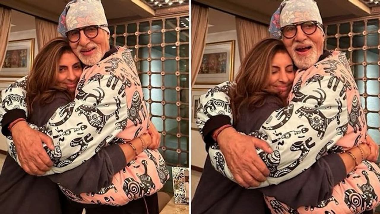 Amitabh Bachchan Birthday: Shweta Bachchan hugs father; grand daughter Navya Nanda wishes 'Nana' [Pictures]