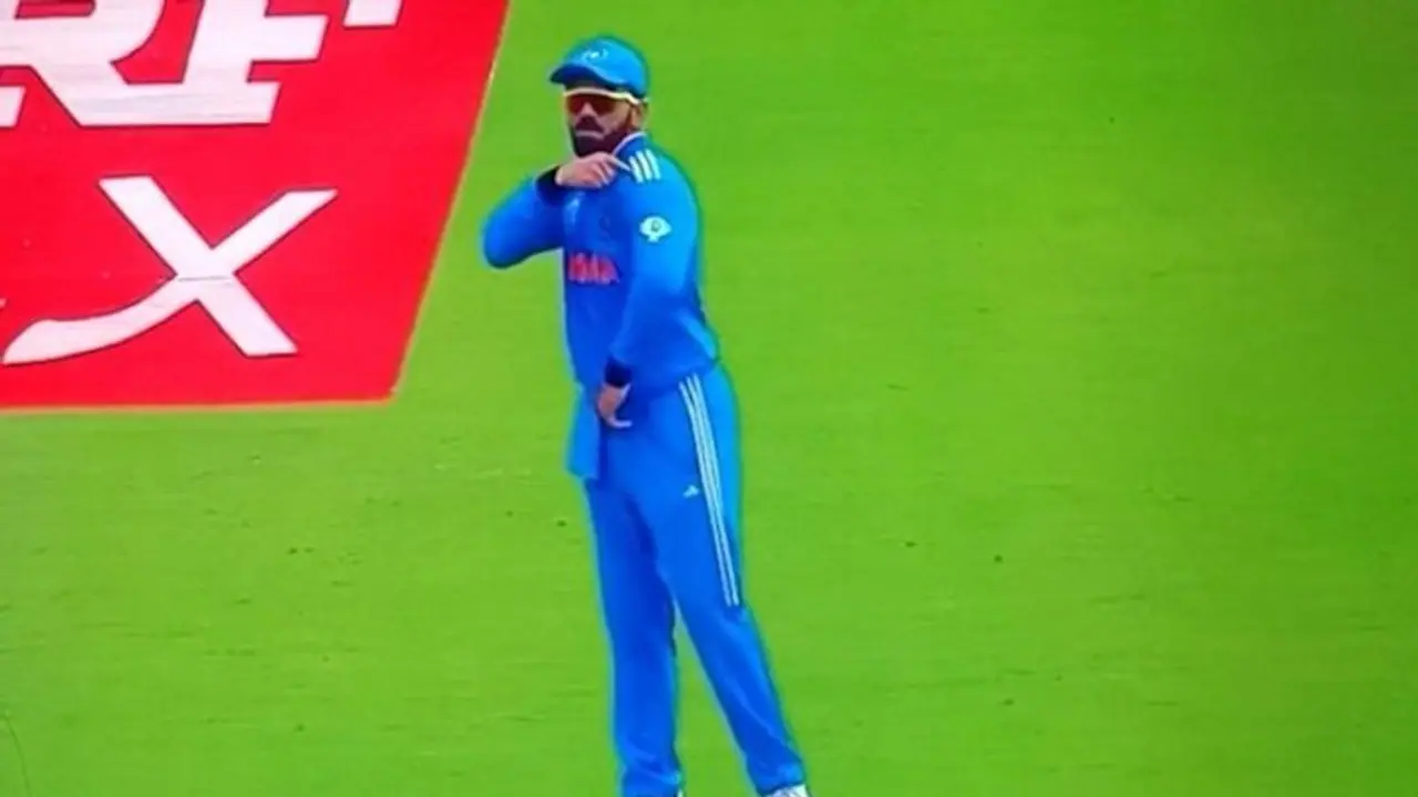 ODI World Cup 2023: Jersey drama unfolds as Virat Kohli switches outfit mid match ODI World Cup 2023: Jersey drama unfolds as Virat Kohli switches outfit mid match