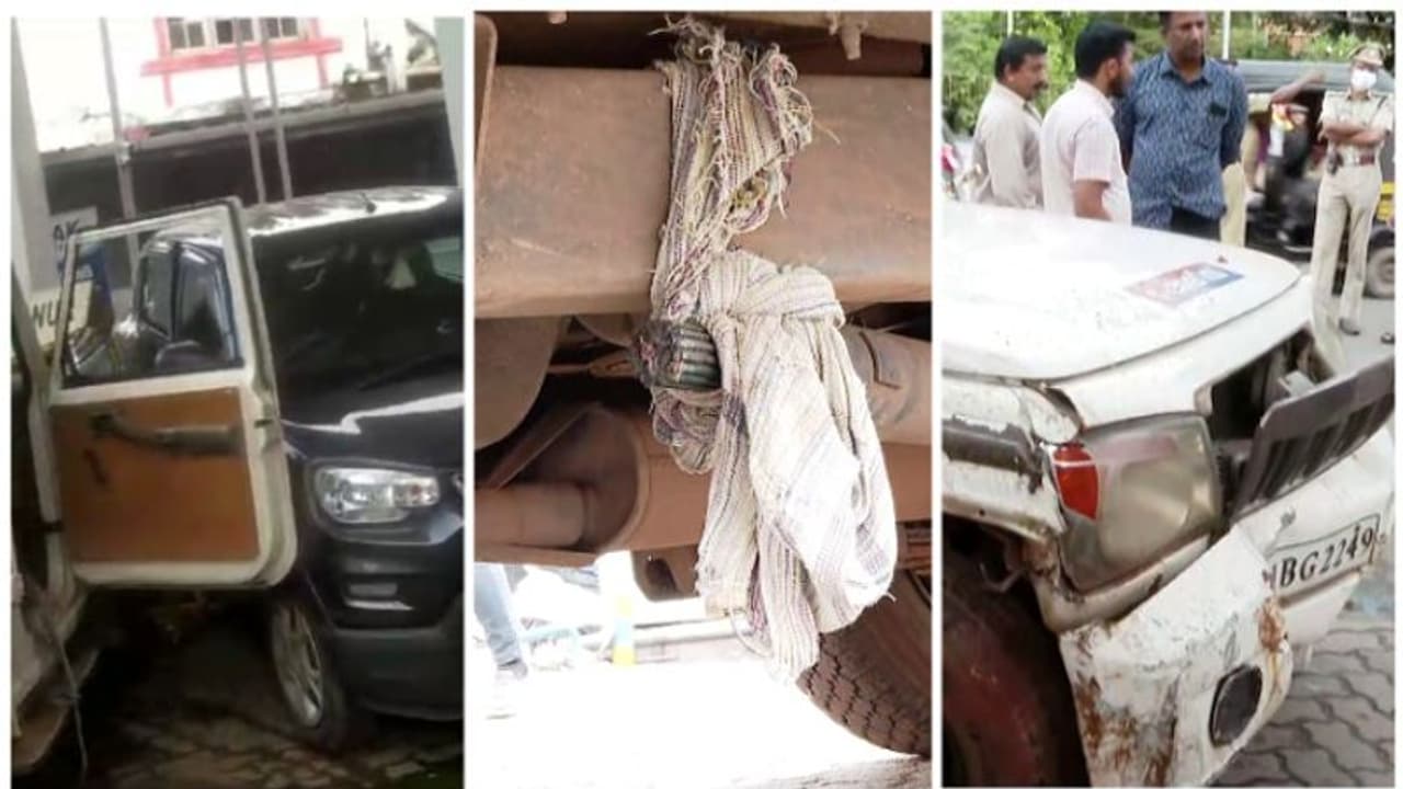 പെട്രോൾ പമ്പിലേക്ക് ഇടിച്ചു കയറിയത് തുരുമ്പെടുത്ത പൊലീസ് ജീപ്പ്, ബമ്പറിൽ പ്ലാസ്റ്റിക് കയർ, ഇൻഷുറൻസുമില്ല പെട്രോൾ പമ്പിലേക്ക് ഇടിച്ചു കയറിയത് തുരുമ്പെടുത്ത പൊലീസ് ജീപ്പ്, ബമ്പറിൽ പ്ലാസ്റ്റിക് കയർ, ഇൻഷുറൻസുമില്ല