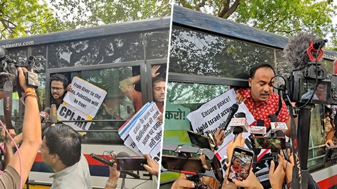 Jantar Mantar: At least 50 pro Palestine supporters detained for denouncing Israel over Gaza action (WATCH) Jantar Mantar: At least 50 pro Palestine supporters detained for denouncing Israel over Gaza action (WATCH)