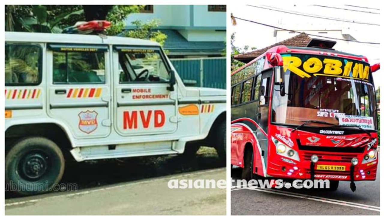 എംവിഡി വീണ്ടും,സ്വകാര്യ ബസ് പിടിച്ചെടുത്തു; 'റോബിനെ' അനുകൂലിച്ചും പ്രതികൂലിച്ചും വാദം എംവിഡി വീണ്ടും,സ്വകാര്യ ബസ് പിടിച്ചെടുത്തു; 'റോബിനെ' അനുകൂലിച്ചും പ്രതികൂലിച്ചും വാദം