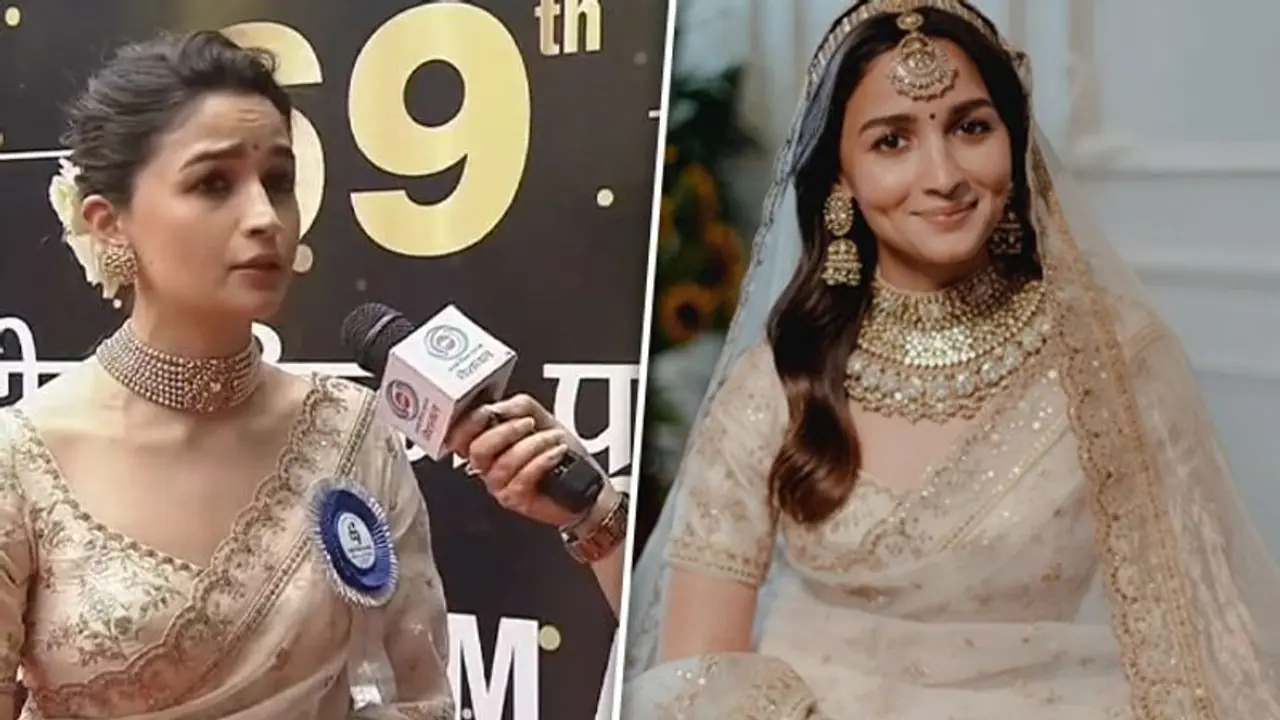 69th National Film Awards: Alia Bhatt wears her wedding saree for the awards ceremony 69th National Film Awards: Alia Bhatt wears her wedding saree for the awards ceremony