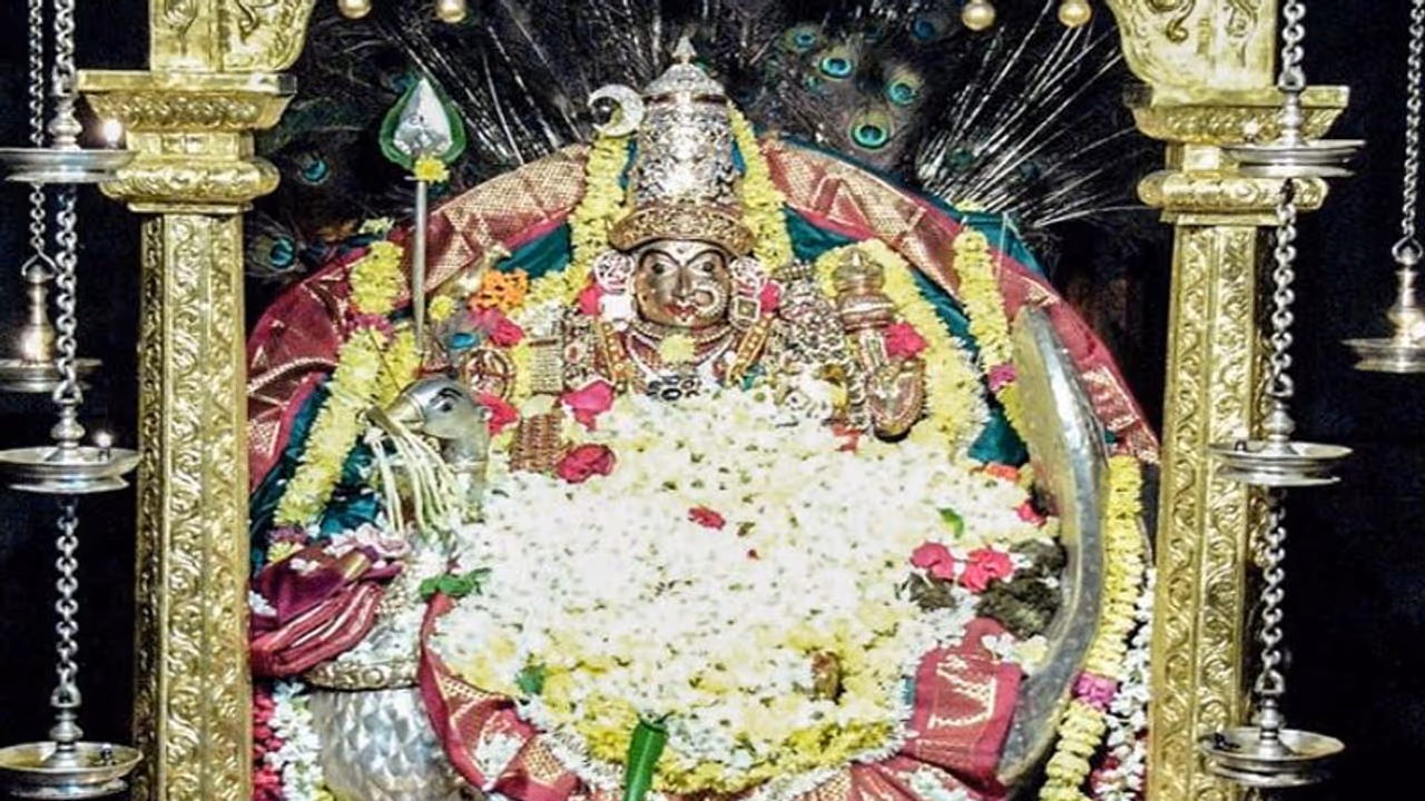 ಚಿಕ್ಕಮಗಳೂರು: ಶೃಂಗೇರಿ ಶಾರದೆಗೆ ಮಯೂರ ವಾಹನಾಲಂಕಾರ, ಅನ್ನಪೂಣೇಶ್ವರಿಗೆ ಮೃಗಾರೂಢ ಕೂಷ್ಮಾಂಡ ಅವತಾರ