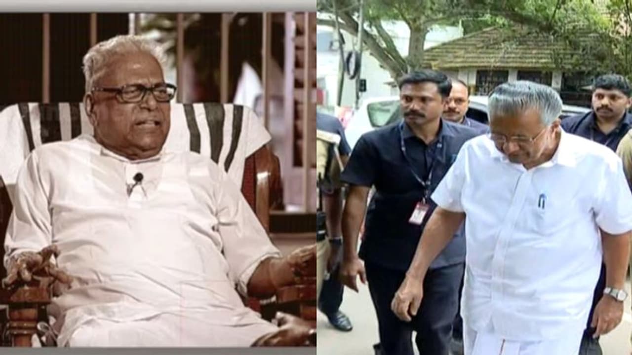 വിഎസിന്റെ വീട്ടിലെത്തി പിണറായി വിജയന്, പിറന്നാള് ആശംസ അറിയിച്ച് മടങ്ങി വിഎസിന്റെ വീട്ടിലെത്തി പിണറായി വിജയന്, പിറന്നാള് ആശംസ അറിയിച്ച് മടങ്ങി
