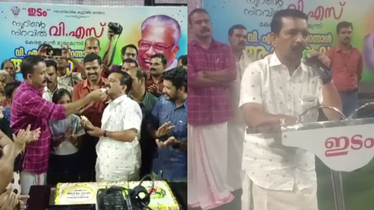 പാലക്കാട്ട് വി എസിന്റെ പിറന്നാളാഘോഷത്തില് മുഖ്യാതിഥിയായി മുന് പിഎ സുരേഷ് പാലക്കാട്ട് വി എസിന്റെ പിറന്നാളാഘോഷത്തില് മുഖ്യാതിഥിയായി മുന് പിഎ സുരേഷ്
