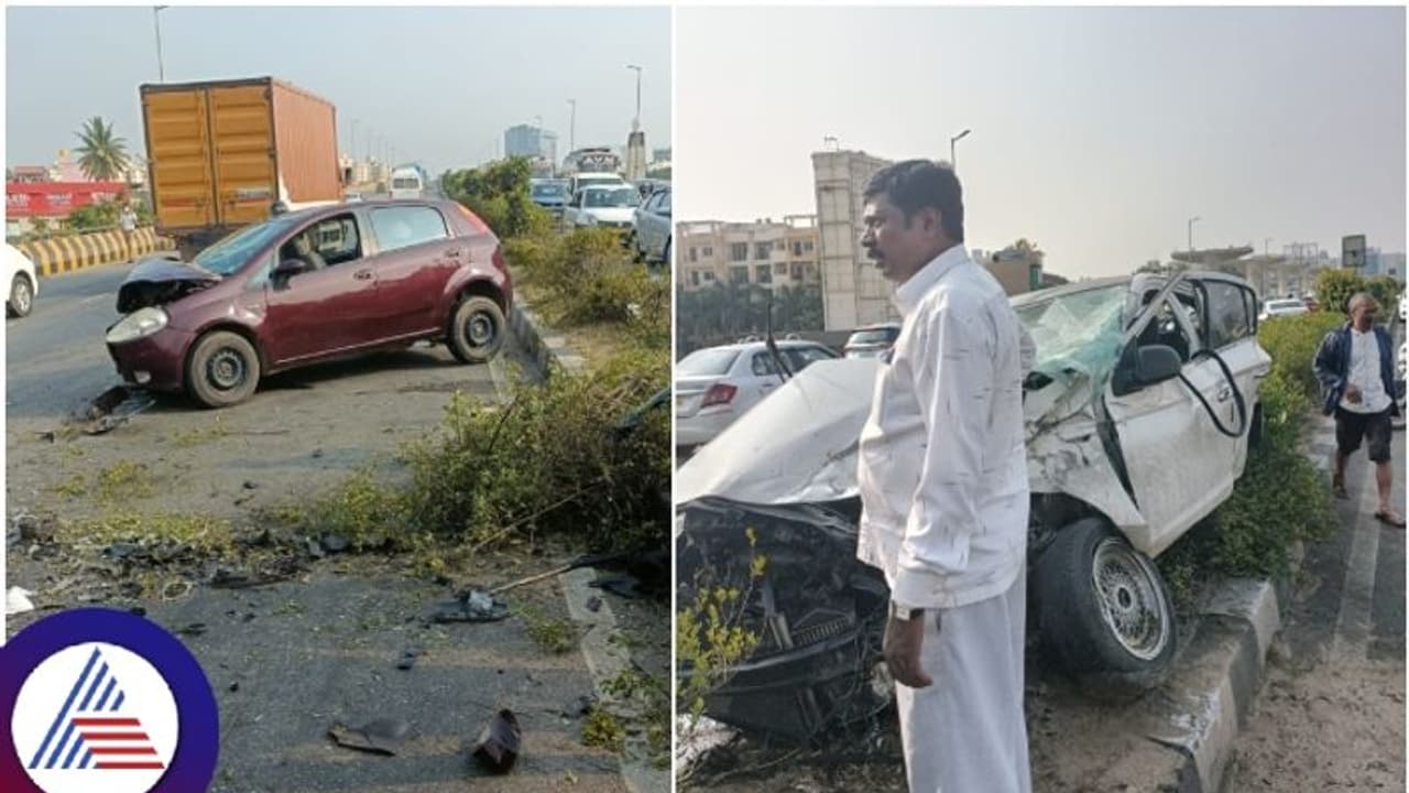 ಬೆಂಗಳೂರು ಏರ್ಪೋರ್ಟ್ ರಸ್ತೆಯಲ್ಲಿ ಭೀಕರ ಕಾರು ಅಪಘಾತ: ಒಂದು ಸಾವು, ಮಗು ಸೇರಿ ಐವರ ಸ್ಥಿತಿ ಗಂಭೀರ ಬೆಂಗಳೂರು ಏರ್ಪೋರ್ಟ್ ರಸ್ತೆಯಲ್ಲಿ ಭೀಕರ ಕಾರು ಅಪಘಾತ: ಒಂದು ಸಾವು, ಮಗು ಸೇರಿ ಐವರ ಸ್ಥಿತಿ ಗಂಭೀರ