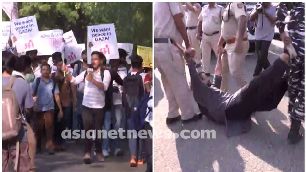 ദില്ലി ഇസ്രയേൽ എംബസിക്ക് മുന്നിൽ എസ്എഫ്ഐ പ്രതിഷേധ മാർച്ച്, സംഘർഷം; വിദ്യാർത്ഥികൾ കസ്റ്റഡിയിൽ ദില്ലി ഇസ്രയേൽ എംബസിക്ക് മുന്നിൽ എസ്എഫ്ഐ പ്രതിഷേധ മാർച്ച്, സംഘർഷം; വിദ്യാർത്ഥികൾ കസ്റ്റഡിയിൽ