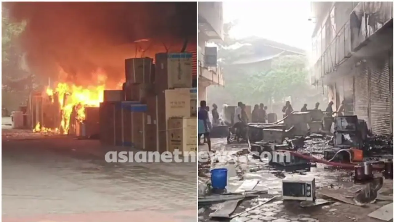 Kerala: Fire breaks out at home appliances company in Palakkad Kerala: Fire breaks out at home appliances company in Palakkad