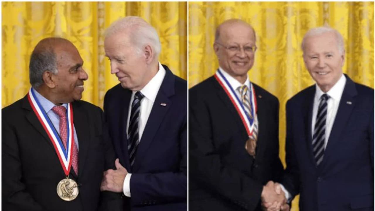 'ലോകത്തെ മെച്ചപ്പെട്ട ഇടമാക്കി': ഇന്ത്യൻ വംശജരായ 2 ശാസ്ത്രജ്ഞരെ പരമോന്നത ശാസ്ത്ര ബഹുമതി നൽകി ആദരിച്ച് അമേരിക്ക 'ലോകത്തെ മെച്ചപ്പെട്ട ഇടമാക്കി': ഇന്ത്യൻ വംശജരായ 2 ശാസ്ത്രജ്ഞരെ പരമോന്നത ശാസ്ത്ര ബഹുമതി നൽകി ആദരിച്ച് അമേരിക്ക