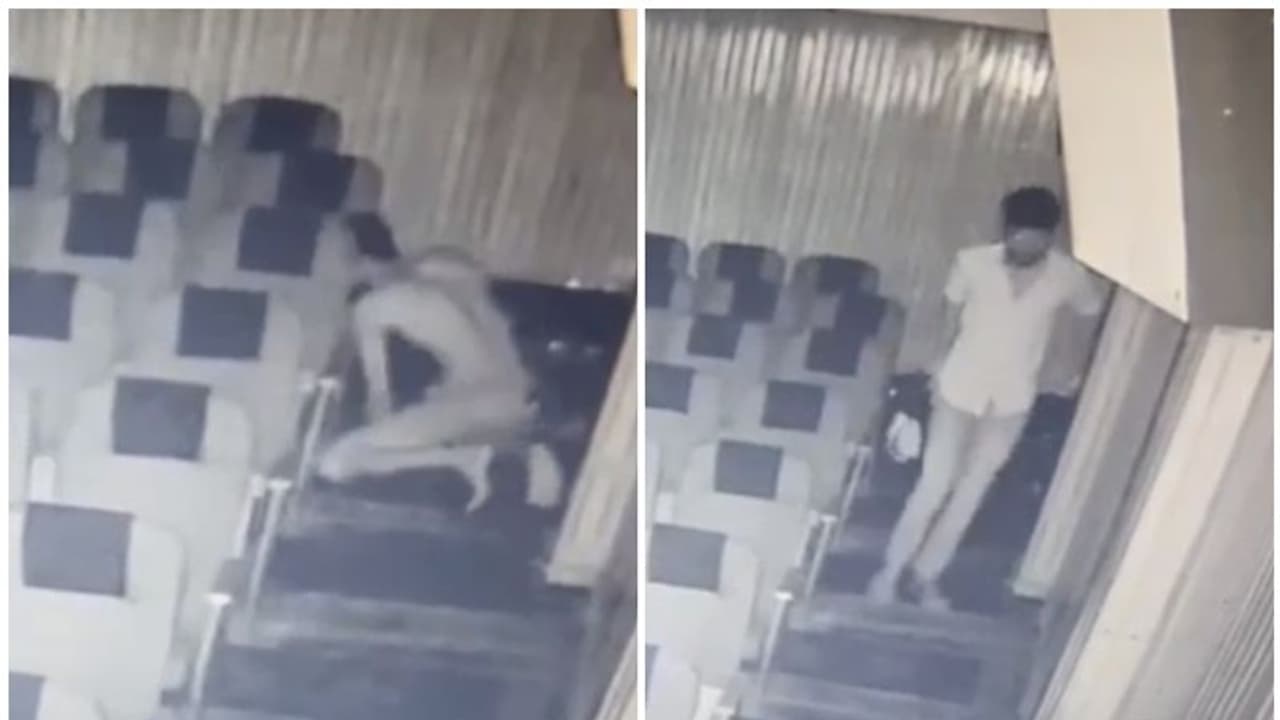 തിരക്കില്ലാത്ത തീയറ്ററിലെ ഇരുട്ടിൽ അര്ധ നഗ്നനായി മുട്ടിൽ ഇഴഞ്ഞ് മോഷണം; സിസിടിവിയിലെ പ്രതിയെ തെരഞ്ഞ് പൊലീസ് തിരക്കില്ലാത്ത തീയറ്ററിലെ ഇരുട്ടിൽ അര്ധ നഗ്നനായി മുട്ടിൽ ഇഴഞ്ഞ് മോഷണം; സിസിടിവിയിലെ പ്രതിയെ തെരഞ്ഞ് പൊലീസ്