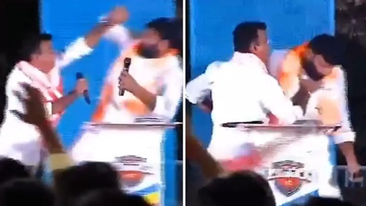Telangana Election 2023: BRS MLA grabs BJP candidate by throat during live TV debate | WATCH Telangana Election 2023: BRS MLA grabs BJP candidate by throat during live TV debate | WATCH