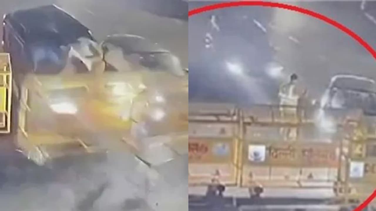 പൊലീസുകാരനെ ഇടിച്ചുതെറിപ്പിച്ച് കാര്; കാറിന് മുകളിലേക്ക് തെറിച്ചുവീണു, സംഭവം വാഹന പരിശോധനക്കിടെ പൊലീസുകാരനെ ഇടിച്ചുതെറിപ്പിച്ച് കാര്; കാറിന് മുകളിലേക്ക് തെറിച്ചുവീണു, സംഭവം വാഹന പരിശോധനക്കിടെ