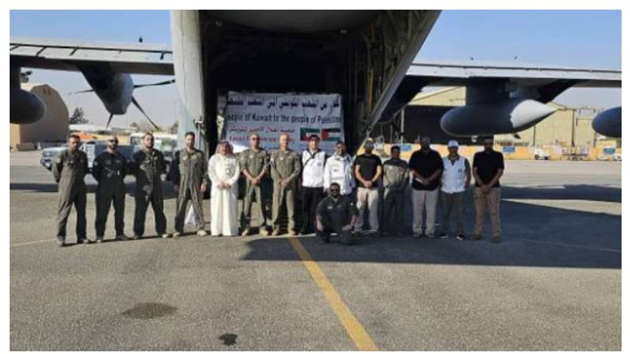 ഗാസയ്ക്ക് സഹായവുമായി കുവൈത്തിൽ നിന്ന് അഞ്ചാമത്തെ വിമാനം പുറപ്പെട്ടു ഗാസയ്ക്ക് സഹായവുമായി കുവൈത്തിൽ നിന്ന് അഞ്ചാമത്തെ വിമാനം പുറപ്പെട്ടു