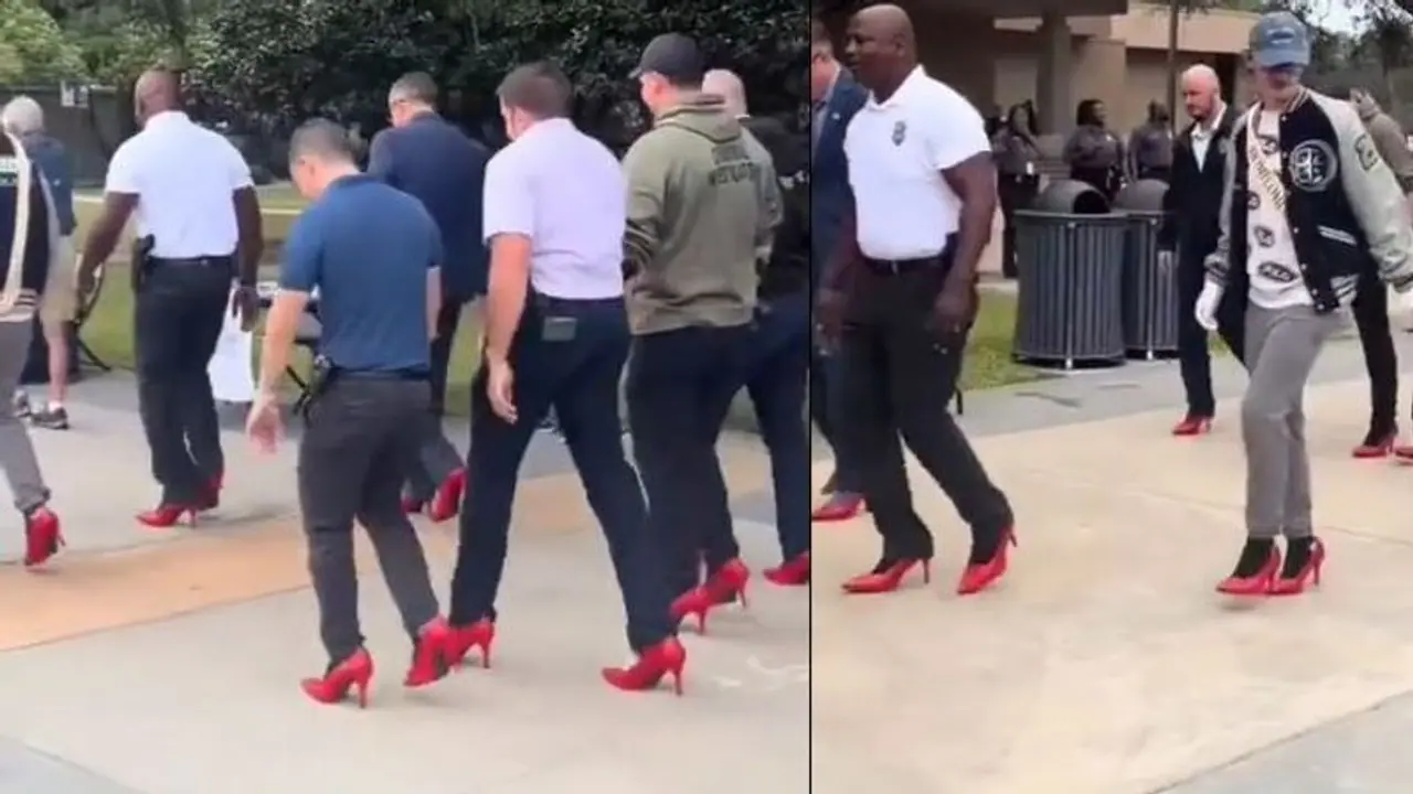 'ಆಕೆಗಾಗಿ' ಹೈ ಹೀಲ್ಡ್‌ ಶೂ ಧರಿಸಿ ಮೈಲು ದೂರ ನಡೆದ ಪುರುಷರು: ವೀಡಿಯೋ