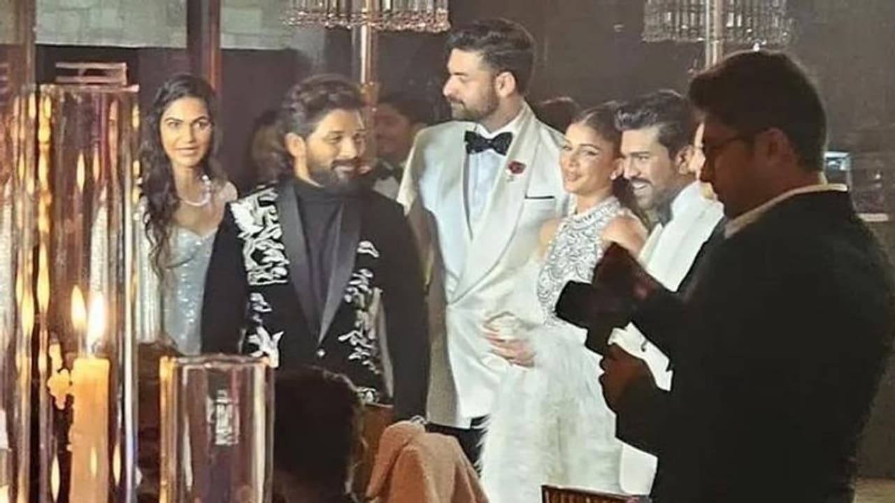Varun Tej, Lavanya Tripathi Wedding: Allu Arjun, Ram Charan looks dapper at cocktail party Varun Tej, Lavanya Tripathi Wedding: Allu Arjun, Ram Charan looks dapper at cocktail party