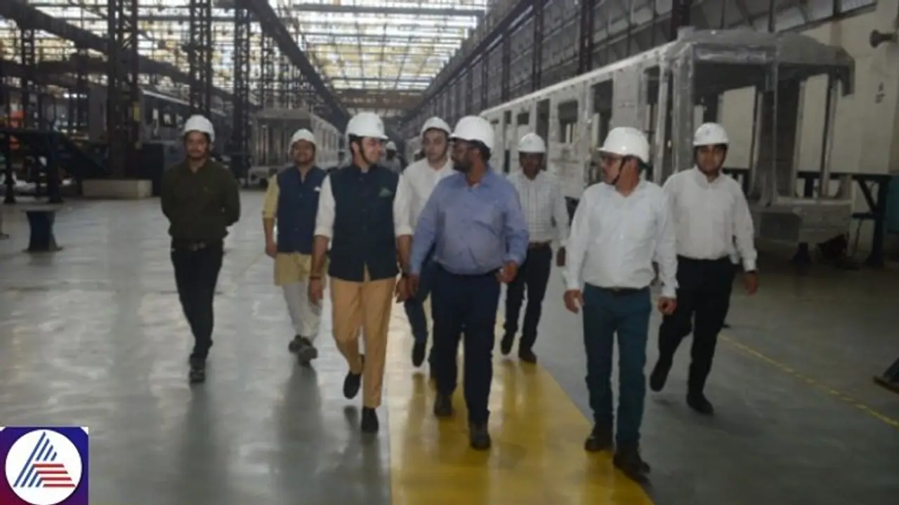Namma Metro Yellow line update: MP Tejasvi Surya visits Kolkata factory to ensure timely delivery of coaches Namma Metro Yellow line update: MP Tejasvi Surya visits Kolkata factory to ensure timely delivery of coaches