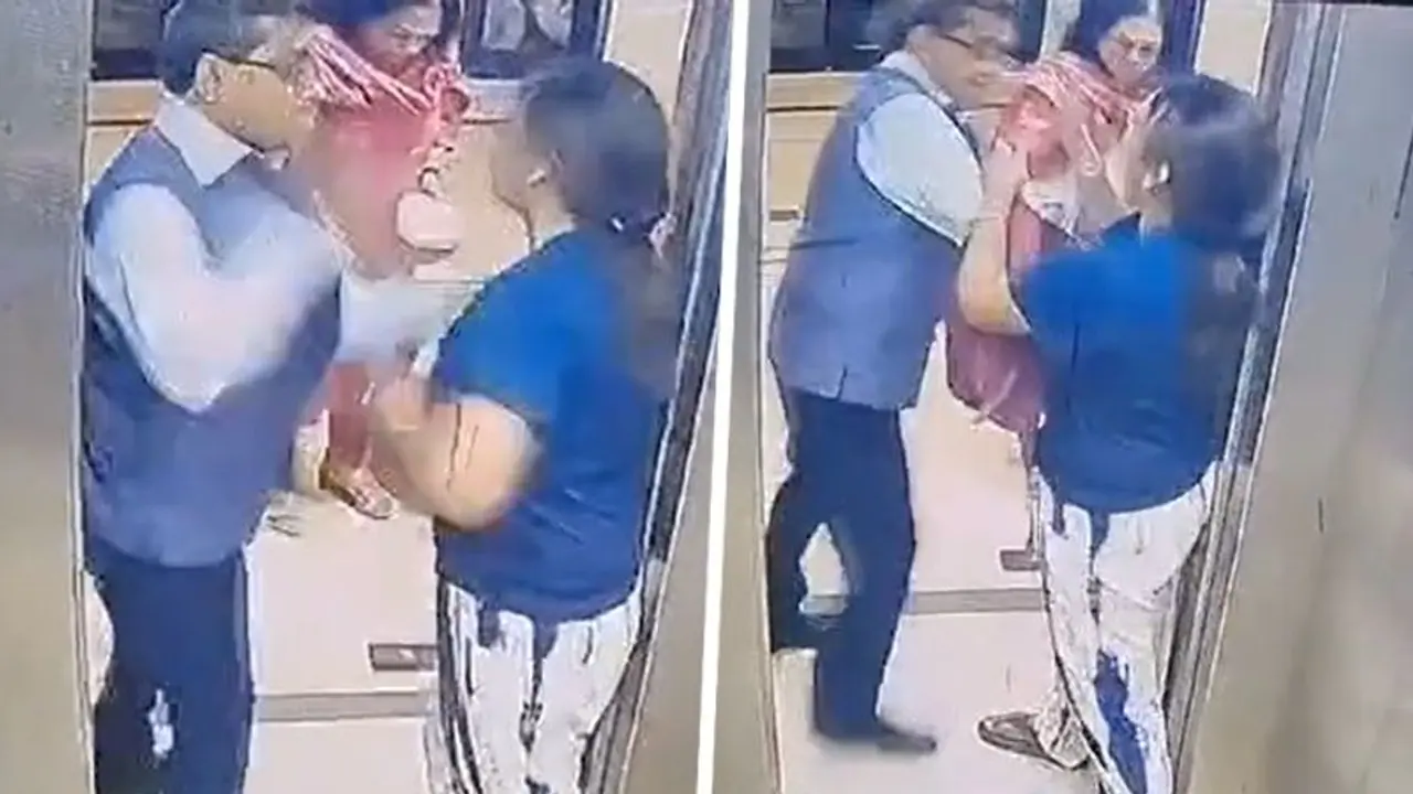 Noida: Retired IAS officer, woman get into heated dispute over allowing dog in lift (WATCH)