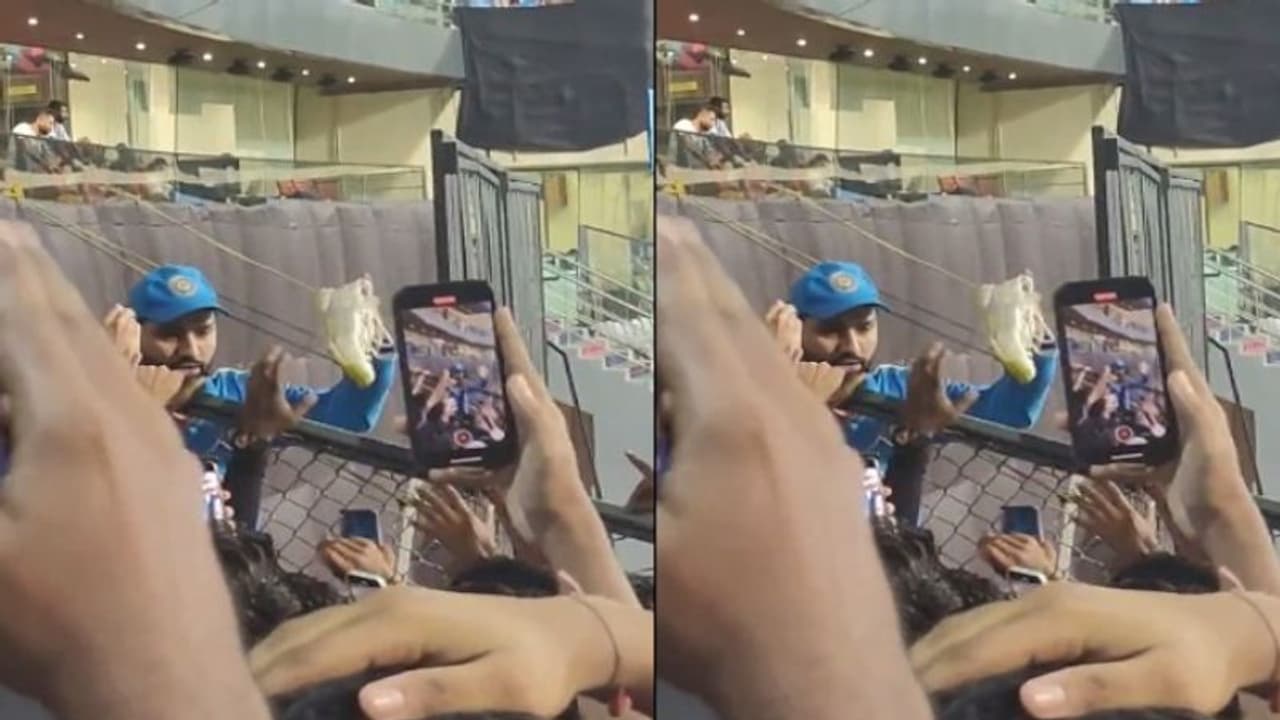India vs Sri Lanka: இளம் ரசிகருக்கு தனது ஷூவை பரிசாக அளித்த ரோகித் சர்மா – வைரலாகும் வீடியோ!