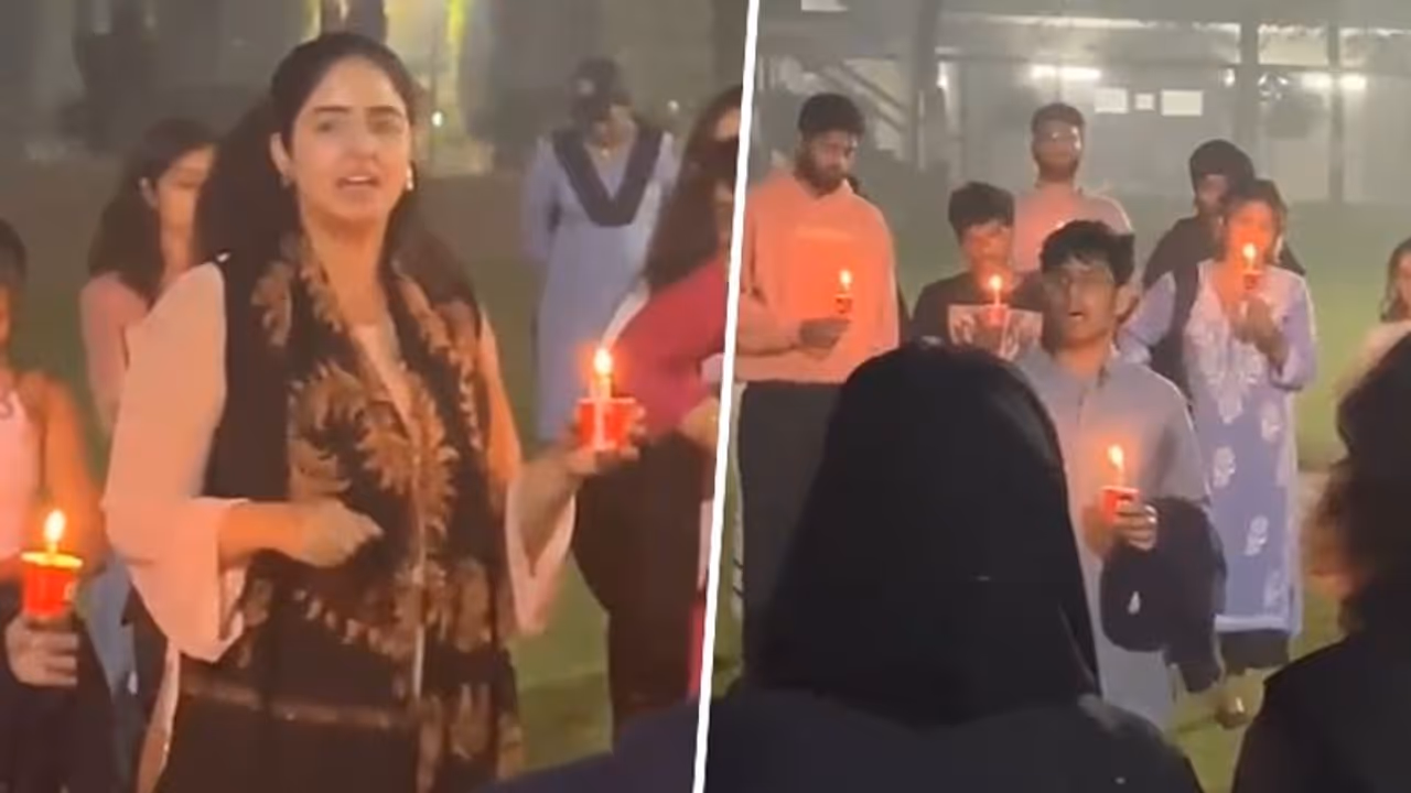 Israel Palestine war: Candle march in support of Hamas adds to debate over Haryana university lecture (WATCH)