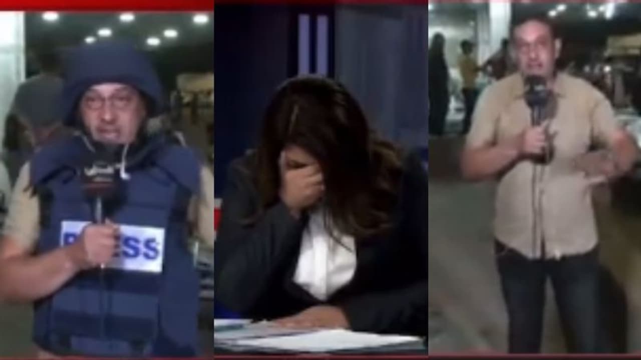 സഹപ്രവർത്തകൻ കൊല്ലപ്പെട്ടതിന് പിന്നാലെ സുരക്ഷാ കവചമഴിച്ച് റിപ്പോർട്ടർ, സങ്കടം താങ്ങാനാവാതെ അവതാരക